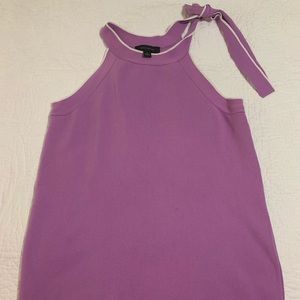 Ann Taylor lavender tie neck sweater shell S